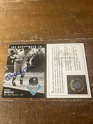 1994 Upper Deck Mickey Mantle All Time Heroes #100 Signed On Card Auto. UDA COA • $320