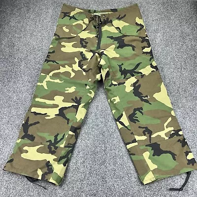 US Military Cold Weather Gore-Tex Trousers  Pants Woodland Camo MEDIUM SHORT • $38.88