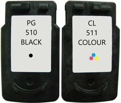 £22.70 • Buy Refilled Ink For Canon 510 Black PG-510 + Canon 511 Colour CL-511 IP2700
