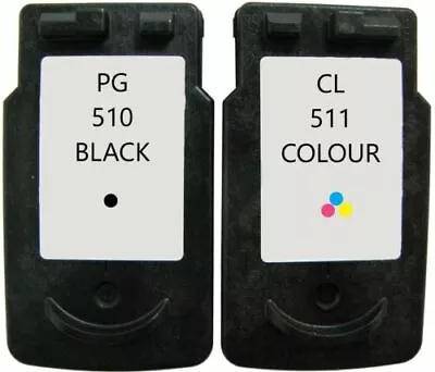 Refilled Ink For Canon 510 Black PG-510 + Canon 511 Colour CL-511 IP2700 • £22.70