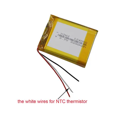 3.7V 3200 MAh Polymer Li Battery Lipo 3 Wire Thermistor For Tablet PC GPS 124050 • £11.88