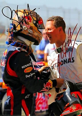 Michael Schumacher Sebastian Vettel Friends F1  Beautiful 7X5 Photo • $7.57