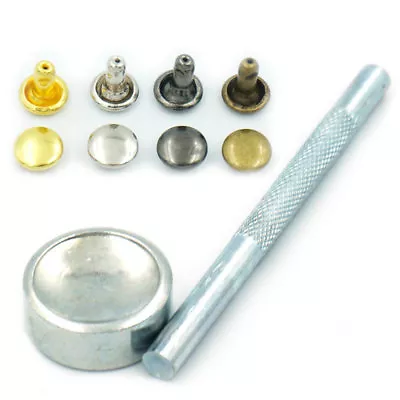 6mm 8mm 10mm 12mm 15mm Double Round Cap Rivets Studs Leather Tool Craft DIY Bags • $7.25