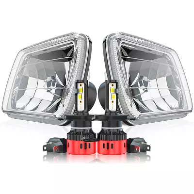 Fit Chevrolet C10 C20 C30 1981-1986 Pair 7x6  LED Headlights Hi/Low Lamps 6000K • $135.99