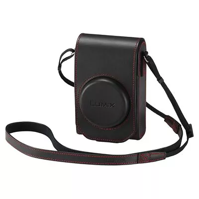 Panasonic Lumix DMW-PHS84XER Premium Leather Camera Case For TZ100 - Black/Red • £24.99