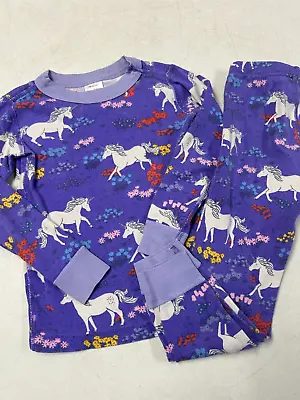 Hanna Andersson  100% Cotton  Purple Unicorn Long Johns Pajamas    100    4 • $16.50