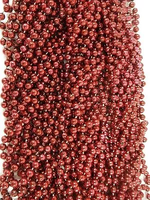 72 Burgundy Maroon Mardi Gras Gra Beads Necklaces Party Favors 6 Dozen Lot • $13.99