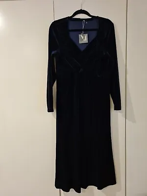 $25 • Buy Mixit Velvet Maxi Dress Midnight Navy Size 16 Never Worn