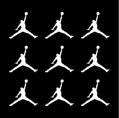 Air Michael Jordan Jumpman Logo Vinyl Decal MJ Die Cut Sticker Set Of 9 • $8.99