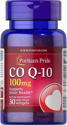 Puritan's Pride Q-SORB Co Q-10 100 Mg - 30 Rapid Release Softgels • $8.92