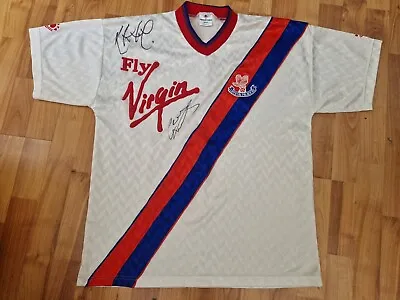 £279.99 • Buy Vintage Crystal Palace 1989-1990 Mens Large Away Shirt Bukta Signed By 2 Players