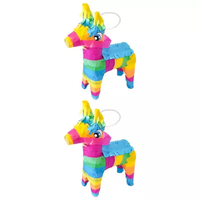  2 Pcs Pinata Mexican Party Decor Bulk Toys For Rainbow Alpaca • £11.19