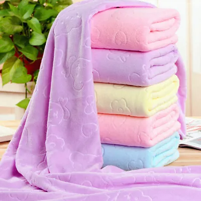 1Pc 140*70cm Soft Microfiber Baby Kids Bath Towels Washcloth Home Beach TH^d-wq • £6.19