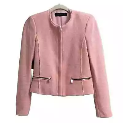 Zara Pink Tweed Blazer Jacket Size Small • $58.80
