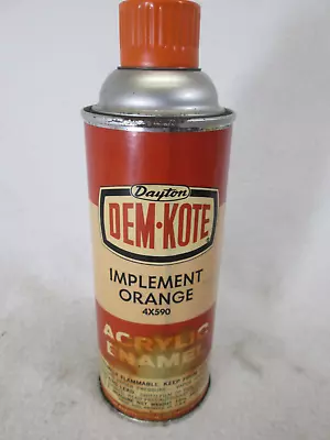 Vintage 1960's Dayton Dem-Kote Implement Orange Spray Paint Metal Can • $22.99