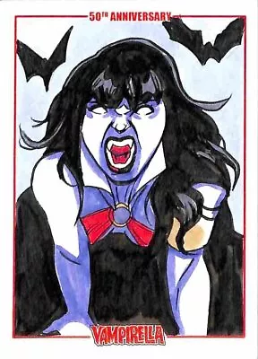 Vampirella 50th Anniversary Sketch Card By Roberto Duque • $25