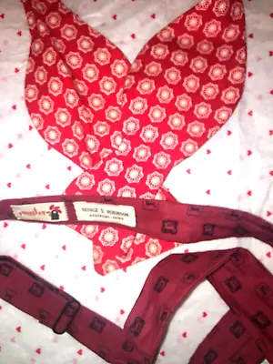 Vtg Bow Ties Rooster Adjustable Skinny & Red Gazelle White Daisy Flower Set Of 2 • $23.16