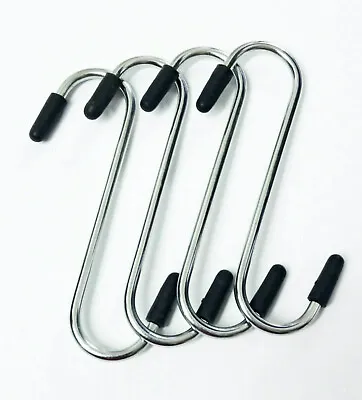 4xQuality Stainless Steel SHooks Kitchen Meat Pan Utensil Clothes Hanger Hanging • £3.12