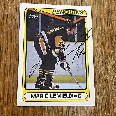 1990-91  Topps #175   Mario  Lemieux   Hand  Signed    Penguins • $0.99