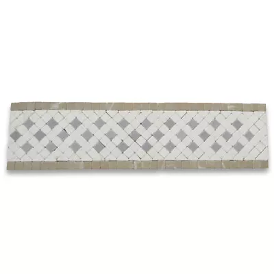 B3161T Marble Mosaic Border Listello Insert Accent Tile Inca 3.25x12 Tumbled • $30.99