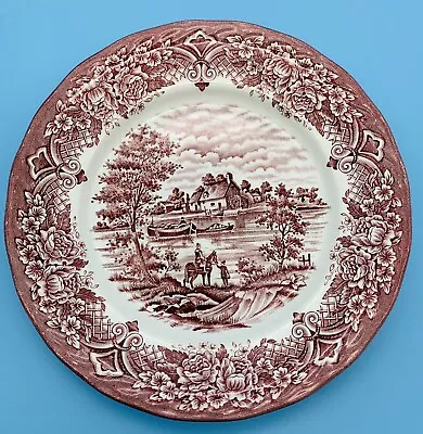 VTG HOMELAND W.H. Grindley & Co Red Staffordshire England 7  Plate Water Mill. • $13.43