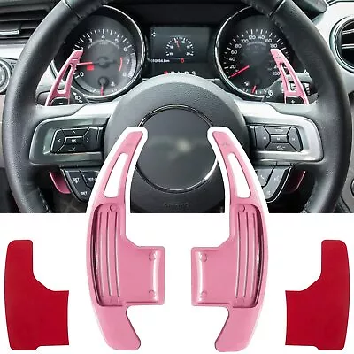 Pink Al Steering Wheel Shift Paddle Extended Shifter Trim For Ford Mustang 2015+ • $18.42