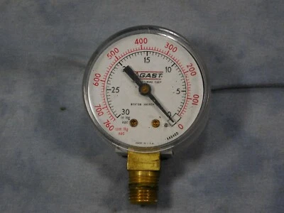 $28.04 • Buy AA640 Vacuum Gauge 2 Inch Dial 0-30  Hg (0-760 Mm Hg) 1/4 NPT Bottom Mount