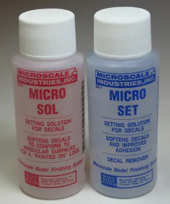 Microscale MI1 MI2 Microset Microsol Micro Set / Sol One Of Each Decal Solution • $8.99