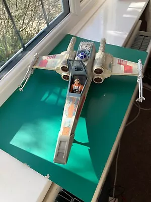 Vintage 1995 TONKA Star Wars X WING FIGHTER With Luke Skywalker Complete • £25