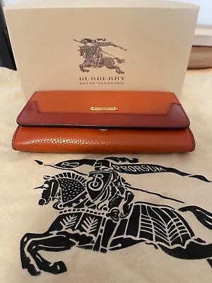 Burberry Grainy Leather Continental Wallet Womans Authentic  • $349