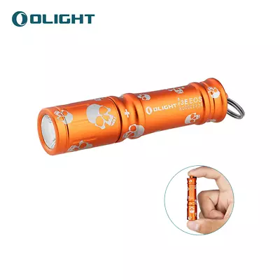 Olight I3E EOS 90 Lumen Mini Keychain Keyring Flashlight EDC Torch--Orange Skull • $18.95