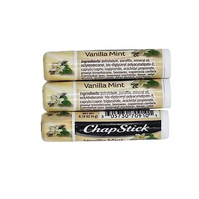 ChapStick Vanilla Mint Natural Lip Butter 0.15oz Lot Of 3 Tubes Sealed • $12.50