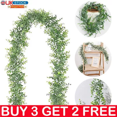 6FT Artificial Fake Eucalyptus Willow Garland Leaf Vine Leaves Wedding Decor UK • £2.99