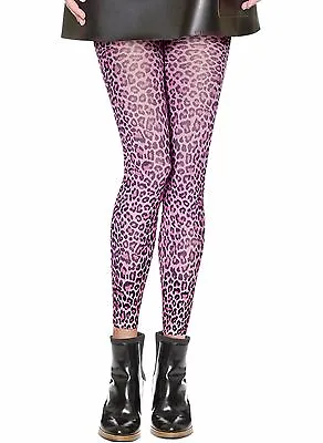 Pink Leopard Print Footless Tights • $14.99