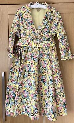 Lindy Bop: Retro Style Swing Floral Dress With Belt - Sz 20 • £6.50