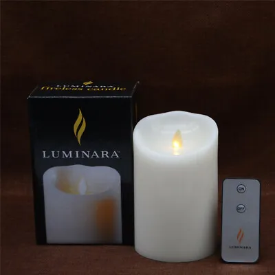 Luminara Flameless Led Candles Battery Operated Pillar Real Wax Flickering 5inch • $25.37