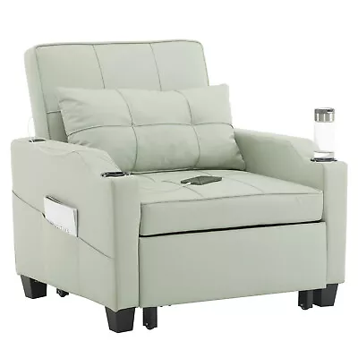 Pull Out Sofa Bed With USB Port 3 In 1 Convertible Loveseat Sleeper 3 Speed • $258.99
