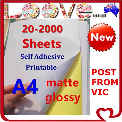A4 Self Adhesive Sticker Paper Sheet Label Laser Inkjet Print Mailing Address • $7.49