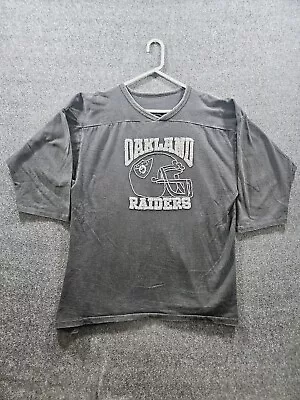 Vintage Oakland Raiders Shirt Mens XL Black NFL Football 90s 3/4 Sleeve Tee • $47.49