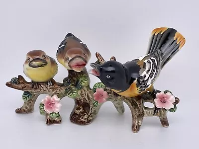 Vintage 4  X 7  Ucagco Oriole Ceramic Bird W/Chicks On Branch Figurine Japan • $15.74