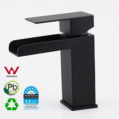 Matte Black Tall Basin Mixer Bathroom Vanity Sink Tap Spout Faucet Square/Round • $88
