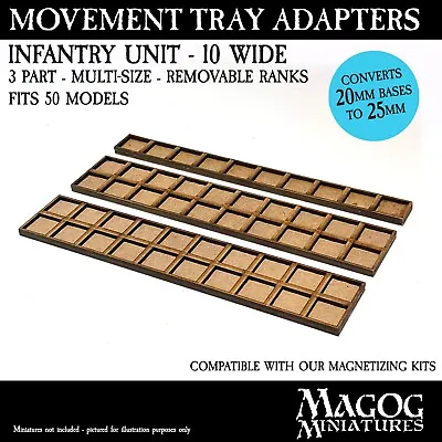 Movement Tray Adapters 20mm To 25mm - 10 WIDE.  Warhammer The Old World. Magog • $18