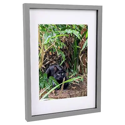 1x Grey A3 (12  X 17 ) Acrylic 3D Box Photo Picture Frame - White A4 Mount • £14