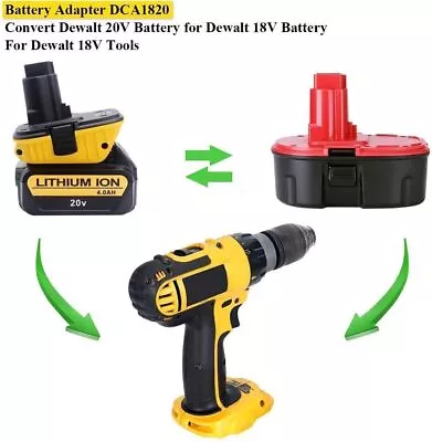 For Dewalt DCA1820 Battery Adapter 18V/20V Li-ion Convert To Ni-Cad DC9096 Ni-MH • $21.99