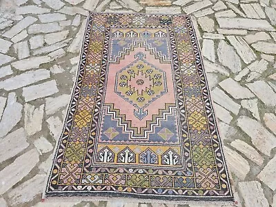 Turkish Traditinal Oushak HandWoven Entrway Area RugVintage Anatolian Area Rug • $316.20