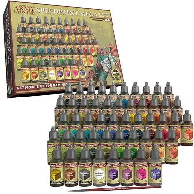 Army Painter SPEEDPAINT MEGA SET 2.0 - 50 Bottles And Brush  - NEW  - Ships FREE • $189.99