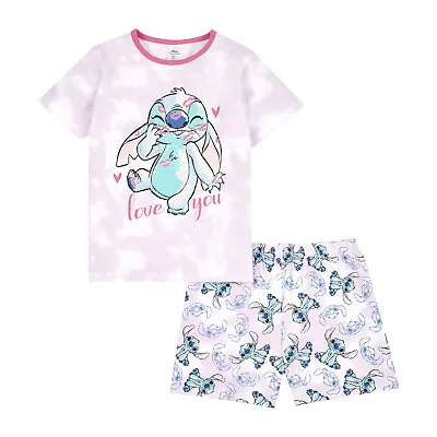 Lilo And Stitch Girls Pyjamas Short  Set Ages 5 To 15 Years • £12.95