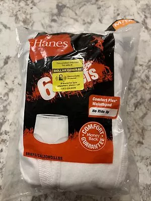 HANES Boy's 100% Cotton-Tag Free- Flex Waistband BRIEFS  6 PAIR- Size M (10-12) • $7.46