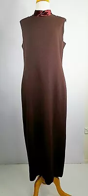 Carla Zampatti- Dark Brown- Pure Wool Dress With A Silky Satin Lining. Sz 12 • $120