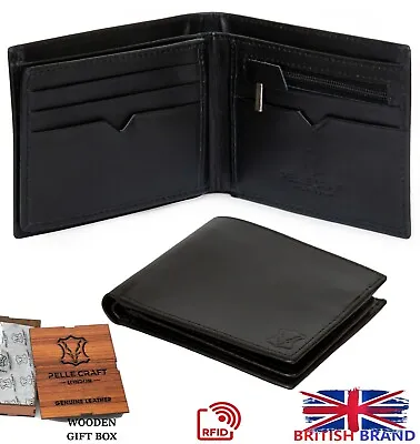 £11.99 • Buy Genuine Mens Leather Wallet RFID Handmade 10 Card Slot ID Window Father Day Gift